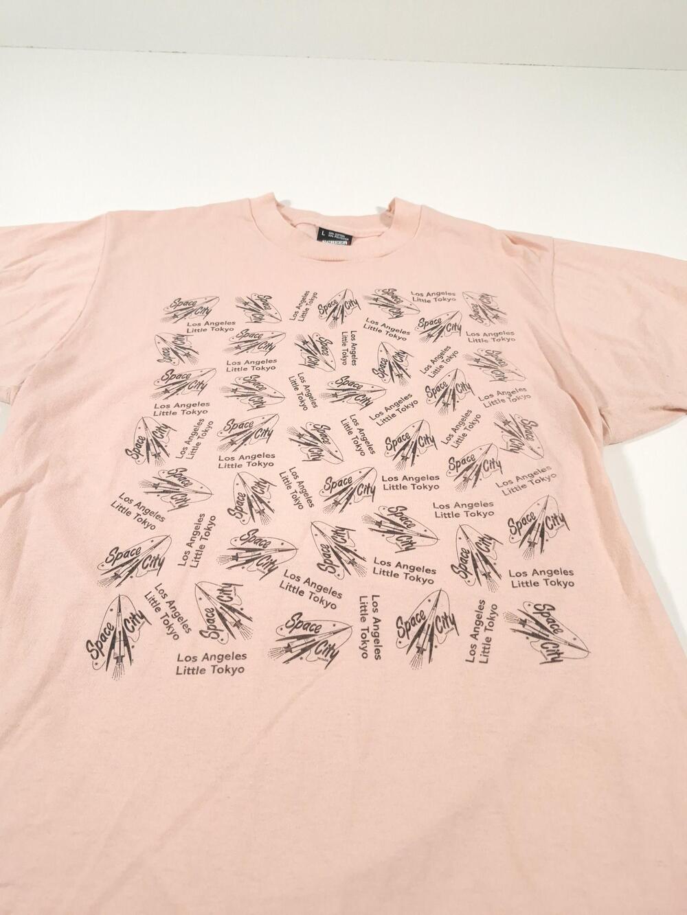 Vintage Screen Stars Best Shirt Mens L Pink Space City Little Tokyo Graphic Tee